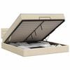 vidaXL Ottoman bed met matras Cr&egrave;mekleurig 140 x 190 cm Stof