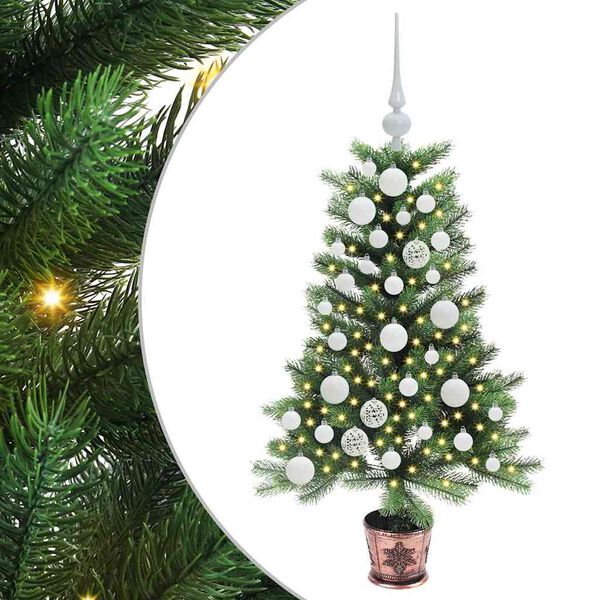 vidaXL Kerstboom met 150 LED met standaard Groen 90 cm PE