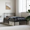 vidaXL Bedframe met hoofdbord metaal zwart 107x203 cm