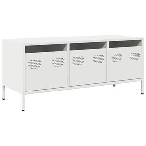 vidaXL Tv-meubel 101,5x39x43,5 cm koudgewalst staal wit