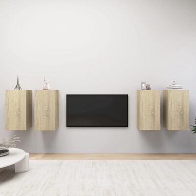 vidaXL Tv-meubelen 4 st 30,5x30x60 cm spaanplaat sonoma eikenkleurig