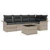 vidaXL Tuin Sofa Set 6 st Lichtgrijs poly rattan