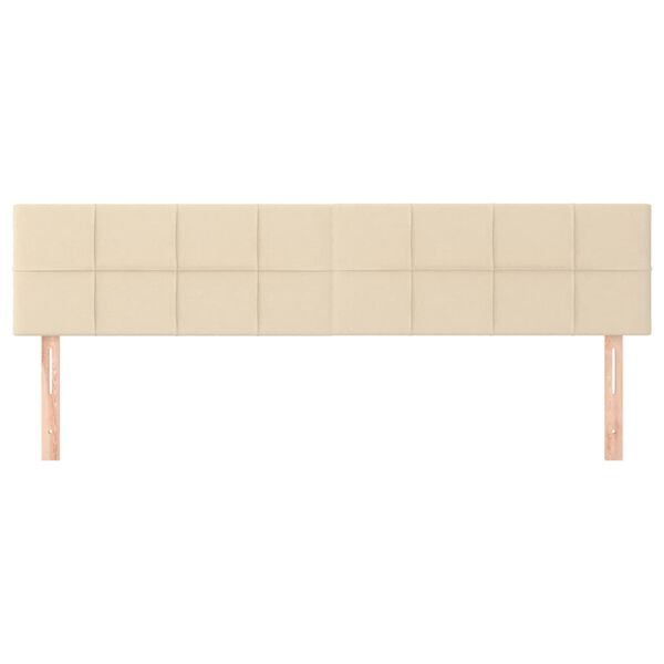 vidaXL Hoofdborden 2 st 90x5x78/88 cm stof cr&egrave;mekleurig