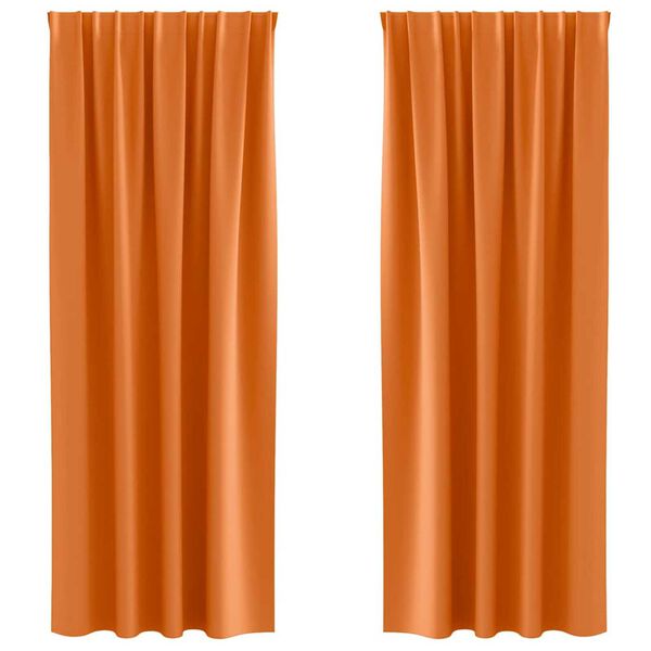vidaXL Zwart-out Gordijnen met Ringen 2 pcs Feloranje 260 x 140 cm