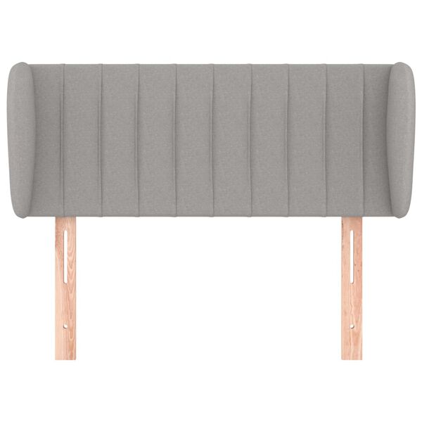 vidaXL Hoofdbord met randen 93x23x78/88 cm stof lichtgrijs