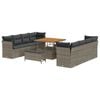 vidaXL Tuinbankenset 11 st Grijs poly rattan