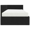 vidaXL Hoekbedframe met Matras met matras 2 pcs Zwart Fluweel