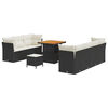 vidaXL Tuin Sofa Set met kussen met opslag 10 pcs Zwart en cr&egrave;me