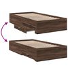vidaXL Bedframe met lades bewerkt hout bruin eikenkleurig 90x190 cm