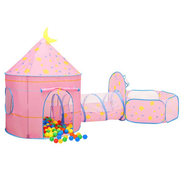 vidaXL Kinderspeeltent met 250 ballen 301x120x128 cm roze