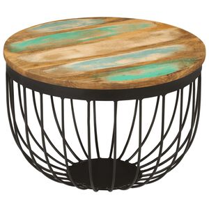 vidaXL Salontafel &Oslash; 50x35 cm massief gerecycled hout en staal