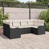 vidaXL Tuin Sofa Set met kussen 6 pcs Zwart en wit Poly riet
