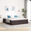 vidaXL Ottoman bed met matrassen 200x200cm stof donkerbruin