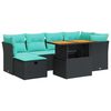 vidaXL 7-delige Loungeset met kussens poly rattan acacia bruin