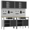 vidaXL Werkbankset 8 st Rood en Grijs 200 x 55 x 200 cm