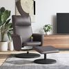vidaXL Massagestoel verstelbaar met voetenbankje kunstleer grijs