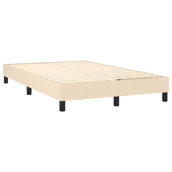 vidaXL Boxspring met matras stof cr&egrave;mekleurig 120x200 cm