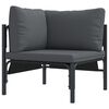 vidaXL Tuin Sofa Set met kussen Antraciet Staal