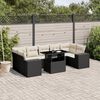 vidaXL 8-delige Loungeset met kussens poly rattan zwart