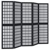 vidaXL Kamerscherm met 5 panelen massief paulowniahout zwart