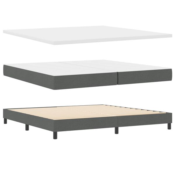 vidaXL Boxspringbed met matras Donkergrijs 200 x 200 cm Polyester