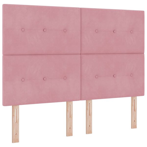 vidaXL Boxspringbed met matras Roze 160 x 200 cm Fluweel