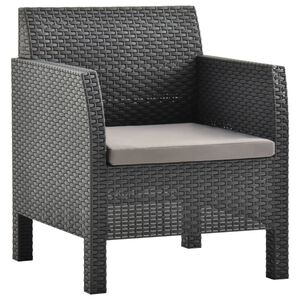 vidaXL Tuinstoel met kussen antraciet 63x65x76 cm PP rattan