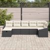 vidaXL Tuin Sofa Set met kussen 7 pcs Zwart Poly riet