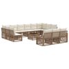 vidaXL Tuinbankenset 14 pcs Beige poly rattan