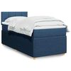 vidaXL Boxspring met matras stof blauw 100x200 cm