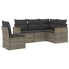 vidaXL 5-delige Loungeset met kussens poly rattan grijs