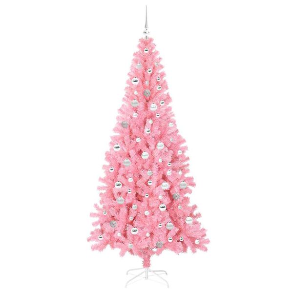 vidaXL Kerstboom met 300 LED met standaard Roze 210 cm PVC