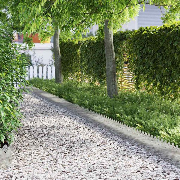 vidaXL Gazonranden 10 pcs Zilver 103 x 0,05 x 22 cm