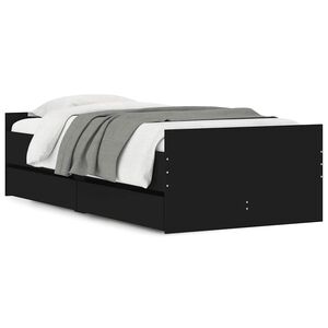 vidaXL Bedframe met lades zwart 90x190 cm