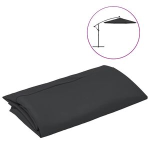 vidaXL Vervangingsdoek voor zweefparasol 300 cm zwart
