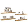 vidaXL Wandplank met opslag 4 pcs Beige 120 x 23,5 x 4 cm Bewerkt hout