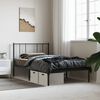 vidaXL Bedframe met hoofdbord metaal zwart 75x190 cm