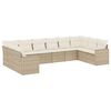 vidaXL 10-delige Loungeset met kussens poly rattan beige