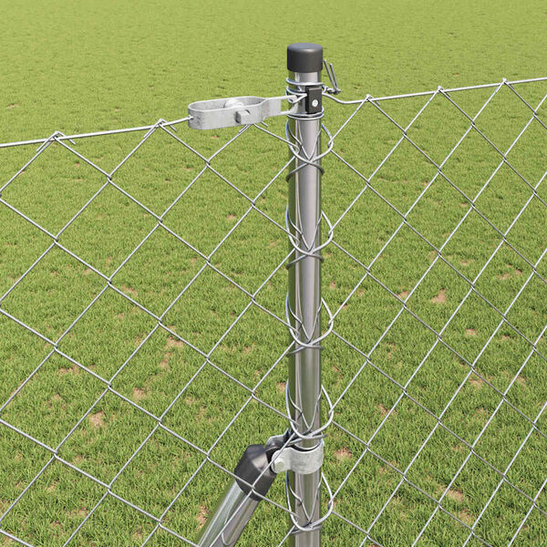 vidaXL Afrasteringspaal Zilver 10 x 1,6 m (60 x 60 mm gaas) Staal