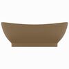 vidaXL Wastafel met overloop ovaal 58,5x39 cm keramiek matcr&egrave;me