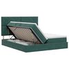 vidaXL Opslag bed met hoofdeinde Donkergroen 200 x 200 cm Fluweel