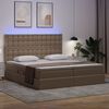 vidaXL Opbergbed met LED met opslag Cappuccino 180 x 200 cm Kunstleer