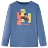 Kindershirt met lange mouwen 104 gem&ecirc;leerd blauw
