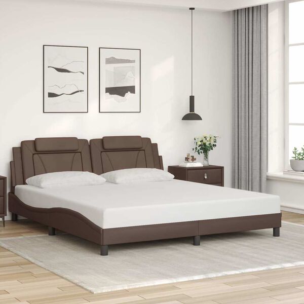 vidaXL Bedframe "Viana" zonder matras kunstleer bruin 180x200 cm