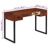 vidaXL Bureau 117x50x76 cm massief acaciahout en echt leer