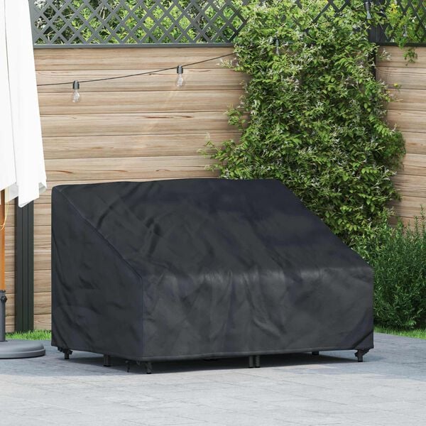 vidaXL Tuinbankhoes Zwart 130 x 95 x 40 / 80 cm 420D Oxford Stof