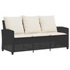 vidaXL 6-delige Loungeset met kussens poly rattan zwart