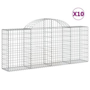 vidaXL Schanskorven 10 st gewelfd 200x30x80/100 cm ijzer