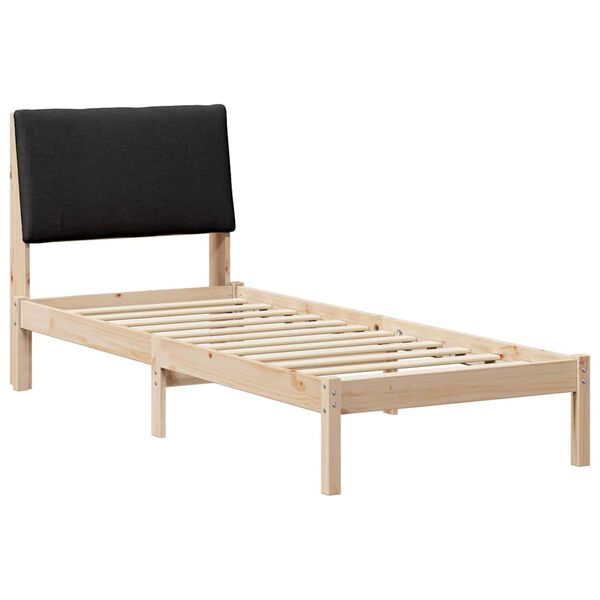 vidaXL Bedframe Bruin en zwart 75 x 190 cm Massief grenenhout
