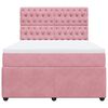 vidaXL Boxspring met matras fluweel roze 140x200 cm